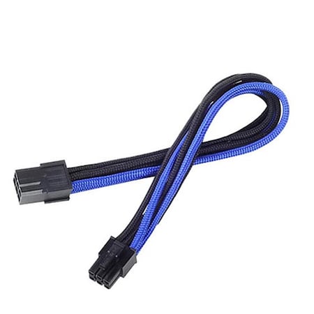 Silverstone 6 Pin 250 mm Power Cable Extender - Black with Blue PP07-IDE6BA